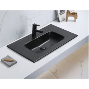 Olivia Matte Black 750 Ceramic Basin-Top